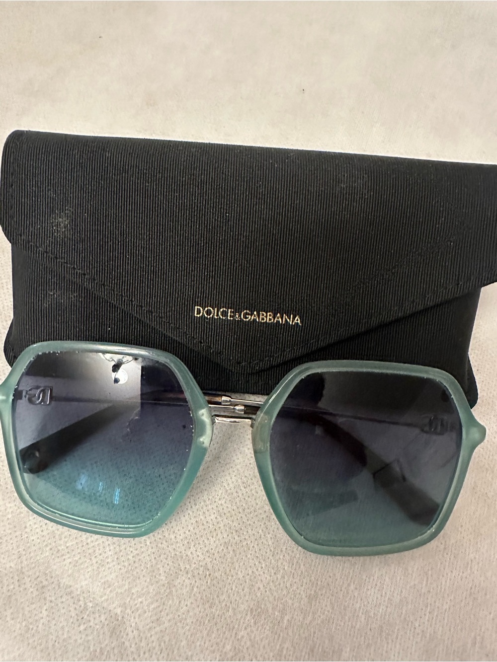Dolce & Gabbana Women's Mint Green Hexagonal Sunglasses - Picture 3 of 5